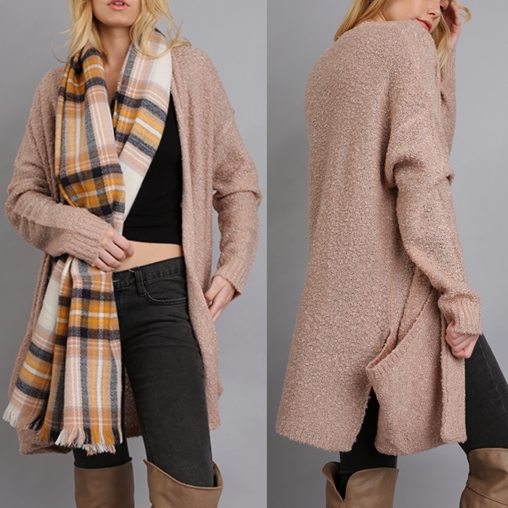 Long Mauve Cardigan